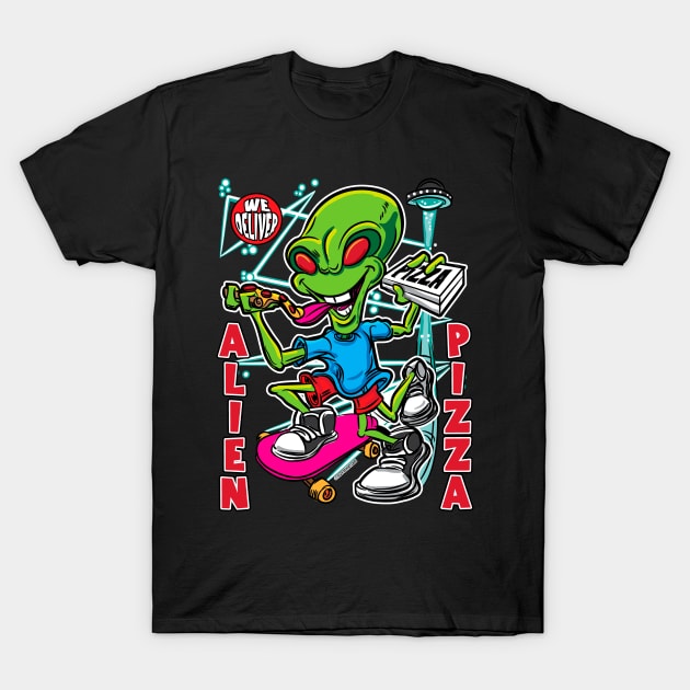 Alien Pizza T-Shirt by eShirtLabs